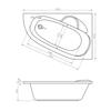 Акриловая ванна Lavinia Boho Bell Pro 150х100 см., левая, с мягким силиконовым подголовником