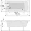 Акриловая ванна Poolspa Klio 150x70 см, с ножками