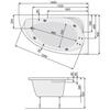 Акриловая ванна Poolspa Klio Asym 140x80 см, правая, с ножками