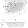 Акриловая ванна Poolspa Klio Asym 150x100 см, левая, с ножками