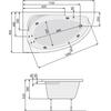 Акриловая ванна Poolspa Klio Asym 140x80 см, левая, с ножками Акриловая ванна Poolspa Klio Asym 140x80 см, левая, с ножками