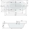 Акриловая ванна Poolspa Aura 204x103 см, с ножками