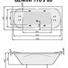 Акриловая ванна Poolspa Gemini 170x80 см, с ножками