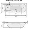Акриловая ванна Poolspa Gemini 180x80 см, с ножками
