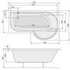Акриловая ванна Poolspa Intea 170x100 см, правая, с ножками