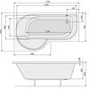 Акриловая ванна Poolspa Intea 170x100 см, левая, с ножками Акриловая ванна Poolspa Intea 170x100 см, левая, с ножками