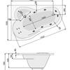 Акриловая ванна Poolspa Leda 160x100 см, левая, с ножками