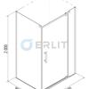 Душевая дверь Erlit ER 10112H, форма прямоугольная, прозрачное стекло, 6 мм