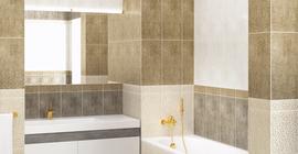 Дизайн ванной комнаты с коллекцией керамической плитки Амалфи от бренда Belani