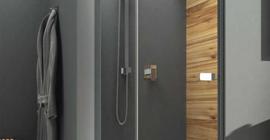 Дизайн ванной комнаты с душевыми стенками бренда Sanplast, прозрачные