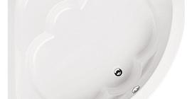 Акриловая ванна бренда Santek коллекции Канны размером 150x150, угловая, без ножек, белая