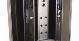 Душевая кабина бренда Grado коллекции P3-1242 R, 120х85х215, черные стенки, прозрачное стекло