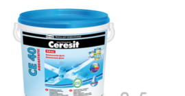 Затирка (Фуга) бренда Ceresit (Церезит) aquastatic (аквастатик) коллекции СЕ 40, фасовка 2,5 кг.