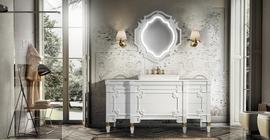 Дизайн ванной комнаты с брендом Belux (Беларусь): шкаф, тумба, умывальник, зеркало