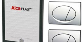 Инсталляция бренда AlcaPlast: инсталляционная система, бачок скрытого монтажа, кнопка