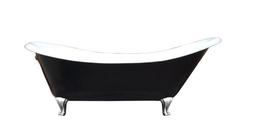 Чугунная ванна бренда Goldman коллекции Bristol размер: 170х76, черная, серебристые ножки