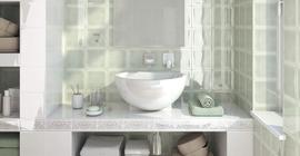 Плитка в туалет/коллекционная плитка бренда Kerama Marazzi коллекции Авеллино размера 7.4х15 см., белый структура микс