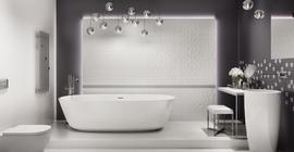 Дизайн ванной комнаты с плиткой бренда Paradyz коллекции Esten, стена, пол, отделка