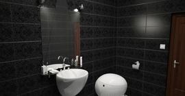 Плитка для ванной черная стильно на стены