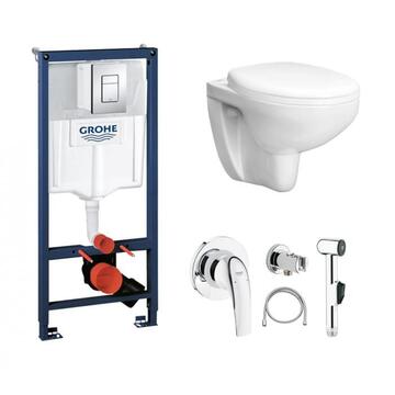 Унитаз подвесной Grohe Bau Rapid SL Cosmopolitan, с инсталляцией, с крышкой, с псевдобиде