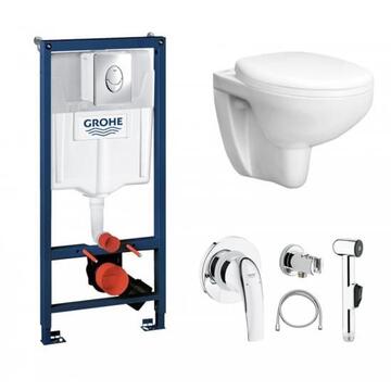 Унитаз подвесной Grohe Bau Rapid SL Air, с инсталляцией, с крышкой, с псевдобиде