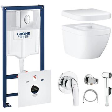 Унитаз подвесной Grohe Euro SL Air WC, с инсталляцией, с крышкой, с псевдобиде
