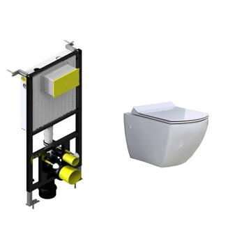 Унитаз подвесной BelBagno Carina, с инсталляцией BelBagno BB-T421