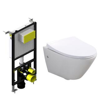 Унитаз подвесной BelBagno Alpha, с инсталляцией BelBagno BB-T421