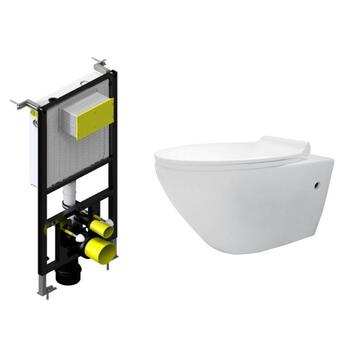 Унитаз подвесной BelBagno Prospero, с инсталляцией BelBagno BB-T421