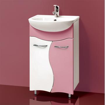 Напольная тумба для ванной под раковину Акваль Милана 82х49х29.6, розовый