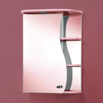 Зеркальный шкаф для ванной Акваль Милана 70х50х22, розовый