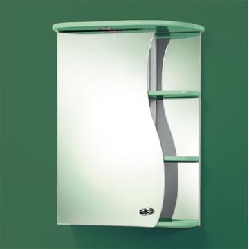 Зеркальный шкаф для ванной Акваль Милана 70х50х22, зеленый