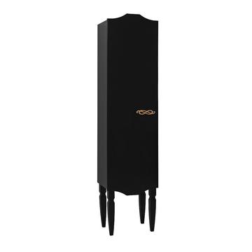 Напольный шкаф-пенал для ванной Belux Бари 37х155х33, черный глянцевый