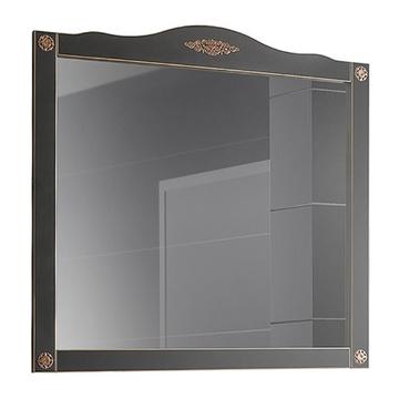 Зеркало для ванной Belux Верди 108х102х2.2, черный матовый с золотой патиной
