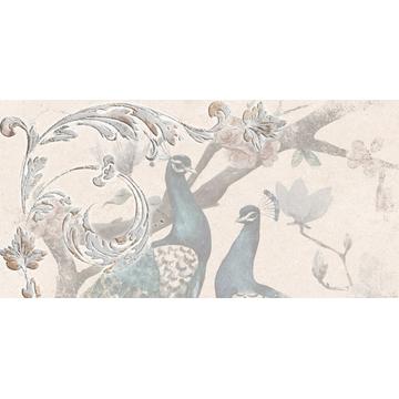 Плитка панно Belani Павана птицы 1 25х50, светло-бежевый