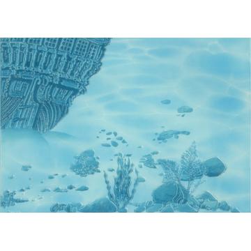 Плитка-панно настенное Березакерамика Лазурь 35x25, Корабль 8, бирюзовый