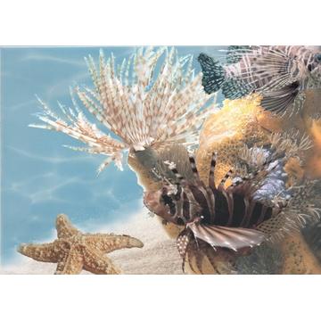 Плитка-панно настенное Березакерамика Лазурь 35x25, Морской мир 9, бирюзовый