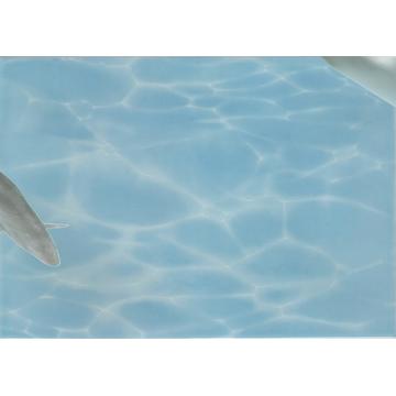 Плитка-панно настенное Березакерамика Лазурь 35x25, Дельфины 7, бирюзовый