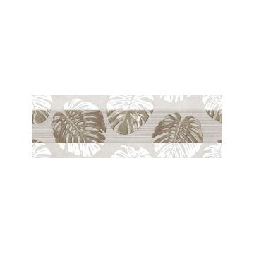 Декор плитка Beryoza Ceramica Линис 75x25, монстера серый