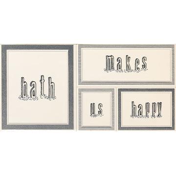 Плитка-декор настенный Tubadzin (Domino) Grafite 44.8х22.3, white 1 STR