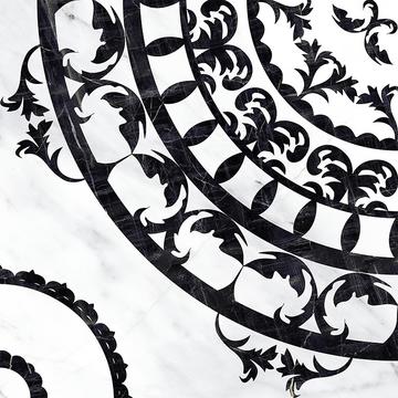 Плитка-декор настенный Cersanit Oriental 42х42, черно-белый