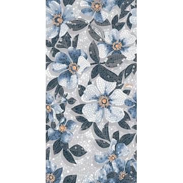 Напольная плитка Kerama Marazzi Ковры Макси 238.5х119.5, Розелла синий декорированный лаппатированный