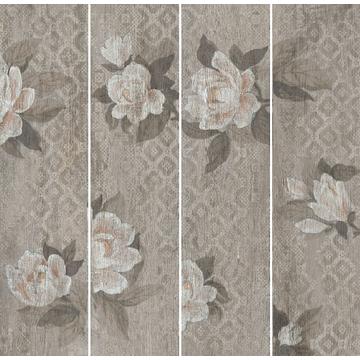 Напольная плитка Kerama Marazzi Поджио 20х80, цветы бежевый обрезной