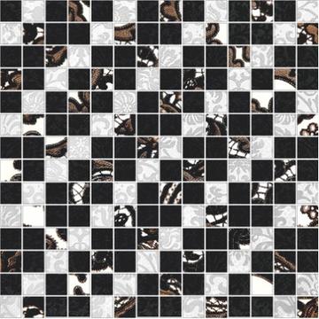 Плитка-мозаика настенная Керамин Органза 5 30х30, черный