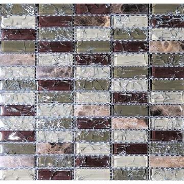 Мозаика Imagine BL8504, 30х30, камень и стекло, коричнево-серая