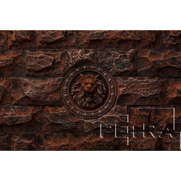 Декоративный Камень Petra Декоративный элемент Лев Настенная 19x19 коричневый, К2
