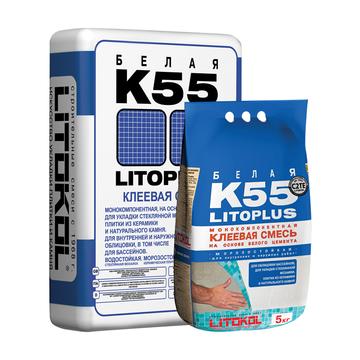 Клеевой состав (клей для плитки) Litokol Litoplus K55, 5 кг