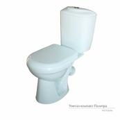 Унитаз напольный Керамин Палитра, косой выпуск, голубой