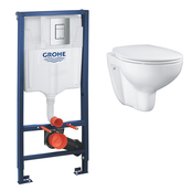 Унитаз подвесной Grohe Bau 3 Rapid SL Cosmopolitan, с инсталляцией, с крышкой