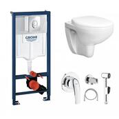 Унитаз подвесной Grohe Bau Rapid SL Air, с инсталляцией, с крышкой, с псевдобиде Унитаз подвесной Grohe Bau Rapid SL Air, с инсталляцией, с крышкой, с псевдобиде